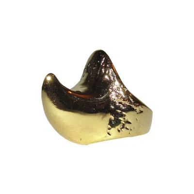 Pre-owned Alberto Juan 18 Kt Gold Vermeil Sterling Silver Rhino Horn Ring Rhinoceros