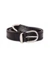 Alberto Luti Perforated Leather Belt In Black