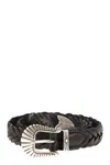 Alberto Luti Braided Leather Belt In Black