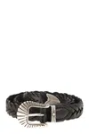 Alberto Luti Braided Leather Belt In Black
