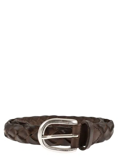 Alberto Luti Braided Leather Belt In Brown