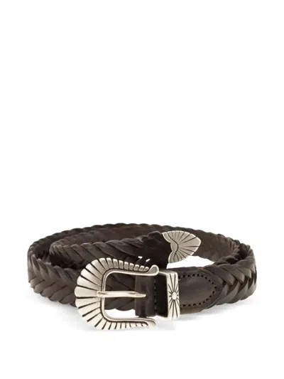 Alberto Luti Braided-effect Belt In Gray