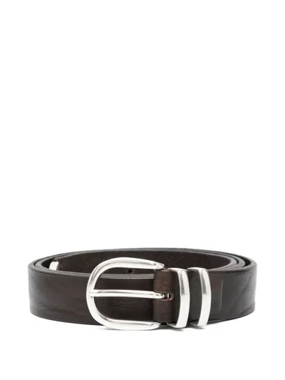 Alberto Luti Calf-leather Belt In Brown