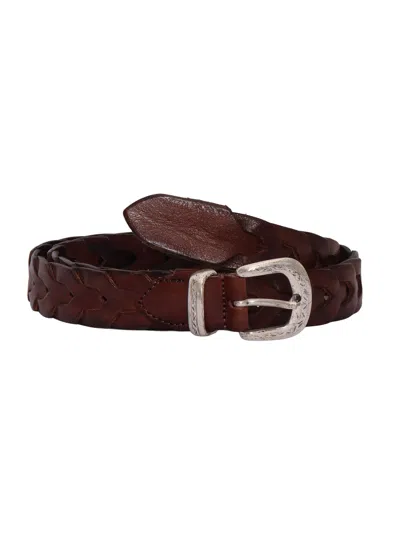 Alberto Luti Cintura Tinto In Capo Intreccio Catena In Brown