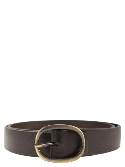 Alberto Luti Classic Full Grain Leather Belt In Brown