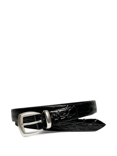 Alberto Luti Croc-effect Leather Belt In Black