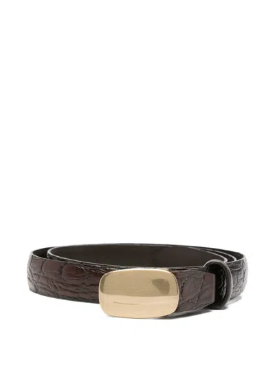 Alberto Luti Croc-effect Leather Belt In Brown