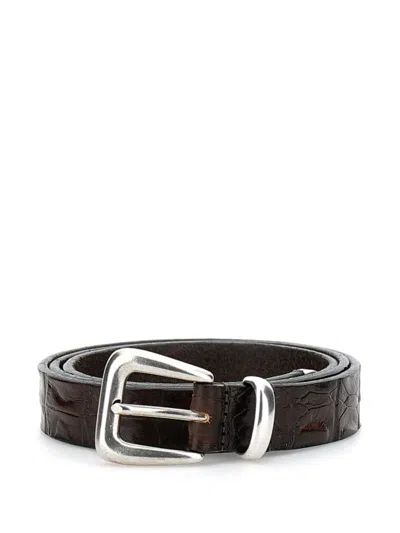 Alberto Luti Crocodile-effect Belt In Blue