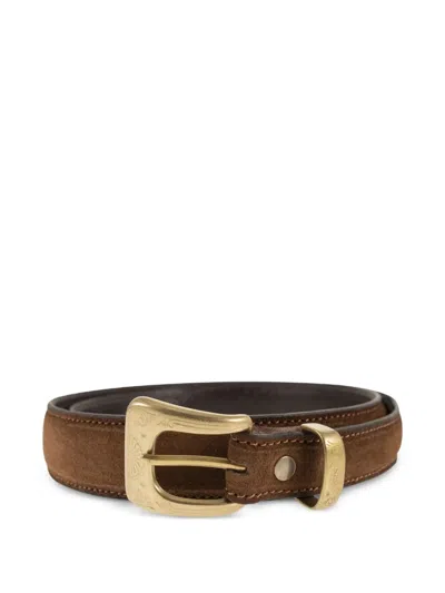 Alberto Luti Engraved-detailing Buckle Belt In Brown