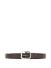Alberto Luti Grained Leather Belt In Brown