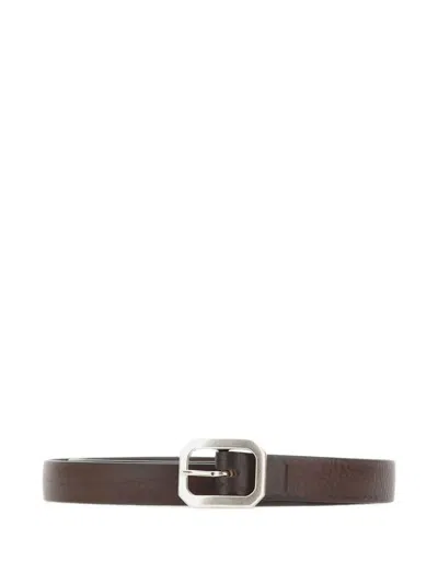Alberto Luti Grained Leather Belt In Brown