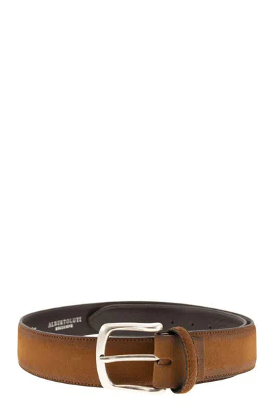 ALBERTO LUTI ALBERTO LUTI INVERTED LEATHER BELT
