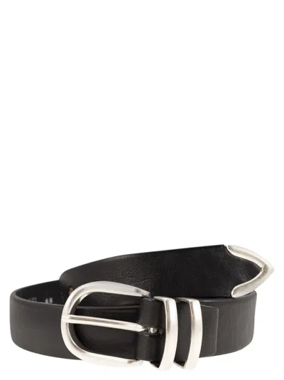 Alberto Luti Leather Belt In Black