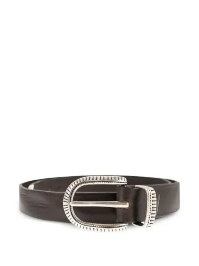 Alberto Luti Leather Buckle Belt In Brown