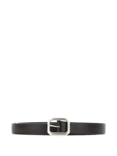 Alberto Luti Square-buckle Leather Belt In Black