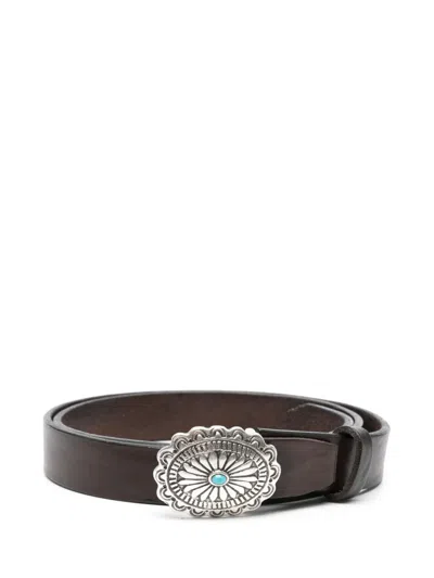 Alberto Luti Statement-buckle Belt In Brown