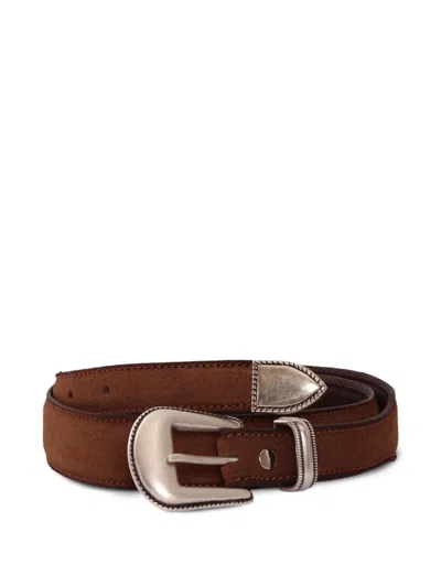 Alberto Luti Stud-embellished Leather Belt In Brown