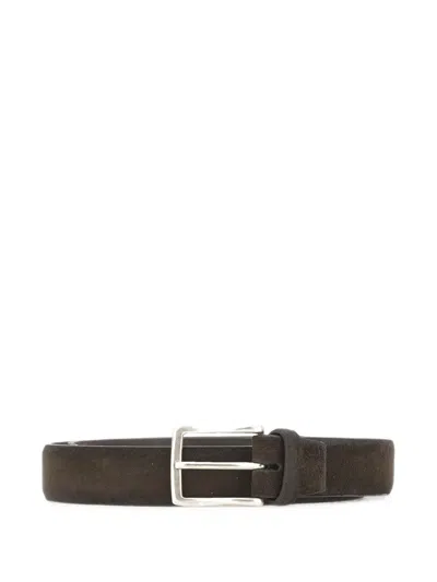 Alberto Luti Suede Buckle-fastening Belt In Brown