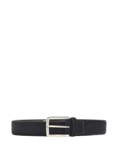 Alberto Luti Suede Buckle-fastening Belt In Black