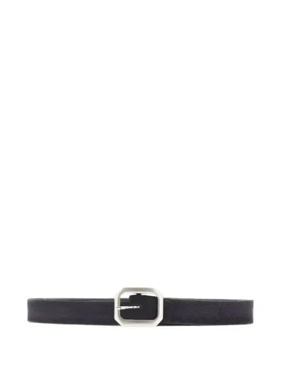 Alberto Luti Suede Leather Belt In Black