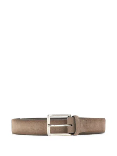 Alberto Luti Suede Leather Belt In Brown