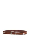 Alberto Luti Suede Leather Stone-embellished Belt In Brown