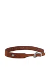 Alberto Luti Suede Studded Belt In Brown