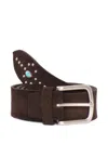 Alberto Luti Suede Studded Belt In Brown