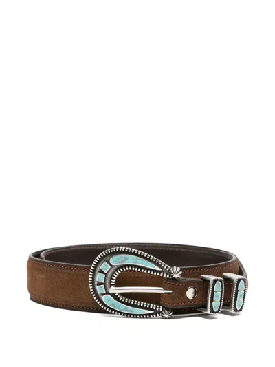 Alberto Luti Turquoise-embellished Belt In Multi