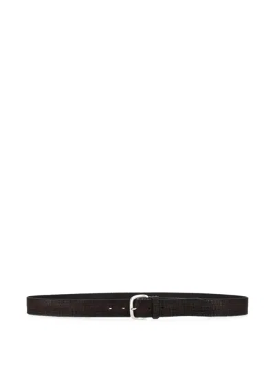 Alberto Luti Woven-effect Leather Belt In Black