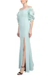 Alberto Makali 185715 Long Fitted Formal Evening Slit Dress In Blue