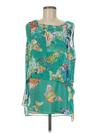 Pre-owned Alberto Makali 3/4 Sleeve Blouse In Blue