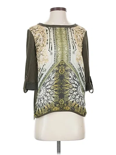 Pre-owned Alberto Makali 3/4 Sleeve Blouse In Green