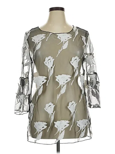 Pre-owned Alberto Makali 3/4 Sleeve Blouse In Silver