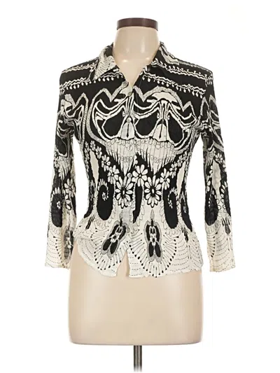 Pre-owned Alberto Makali 3/4 Sleeve Blouse In White