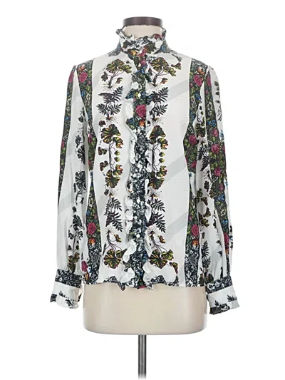 Pre-owned Alberto Makali 3/4 Sleeve Blouse In White