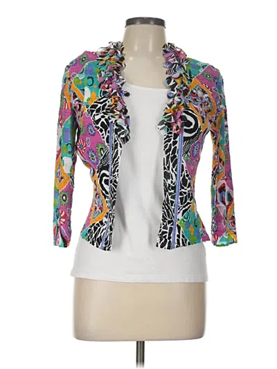 Pre-owned Alberto Makali 3/4 Sleeve Blouse In White