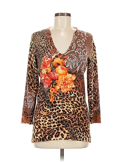 Pre-owned Alberto Makali 3/4 Sleeve T-shirt In Brown