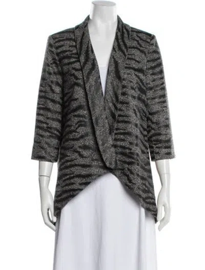Pre-owned Alberto Makali Animal Print Coat In Black
