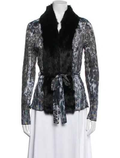 Pre-owned Alberto Makali Animal Print Evening Jacket In Black