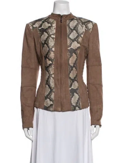 Pre-owned Alberto Makali Animal Print Jacket In Brown