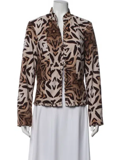 Pre-owned Alberto Makali Animal Print Jacket In Brown