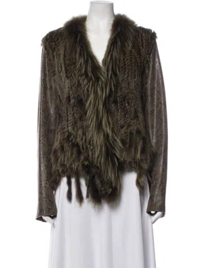 Pre-owned Alberto Makali Animal Print Jacket In Green