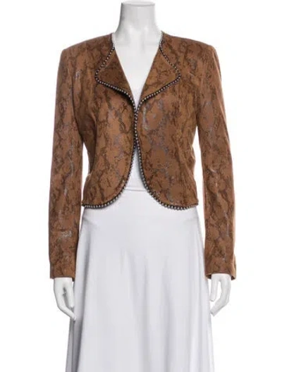Pre-owned Alberto Makali Animal Print Jacket W/ Tags In Brown