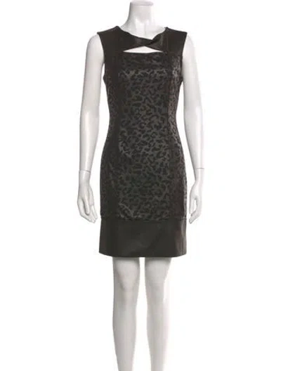 Pre-owned Alberto Makali Animal Print Mini Dress In Green