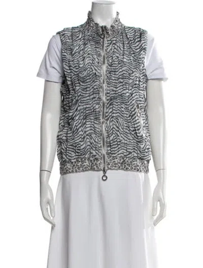 Pre-owned Alberto Makali Animal Print Vest In White