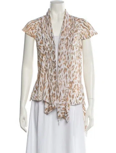 Pre-owned Alberto Makali Animal Print V-neck Sweater In Multi