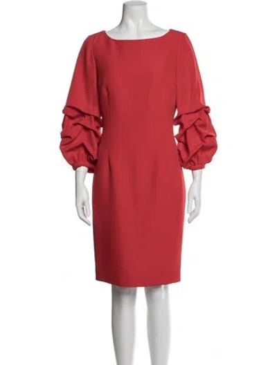 Pre-owned Alberto Makali Bateau Neckline Knee-length Dress In Red