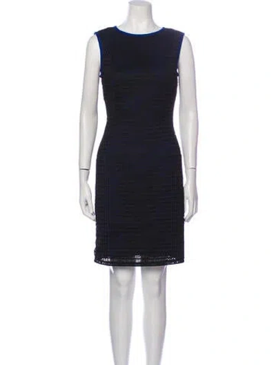 Pre-owned Alberto Makali Bateau Neckline Mini Dress In Black