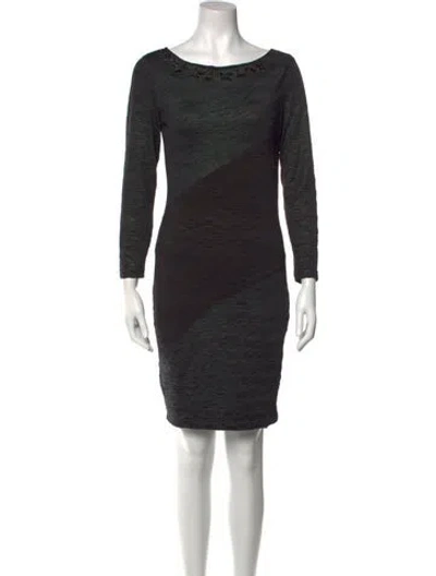 Pre-owned Alberto Makali Bateau Neckline Mini Dress In Gray